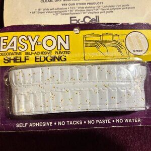 NIB Ex-Cell Home Fashions Inc. White Gold 1- Vinyl Pleated Shelf Edging Trim